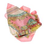 Fashion, accesorii si bijuterii - Femei - Accesorii femei - Esarfe si fulare femei - Esarfa de dama, Buticcochet, dimensiune 60x60 cm, cu imprimeu stilizat, Roz pal - ES1231 - Infinity.ro