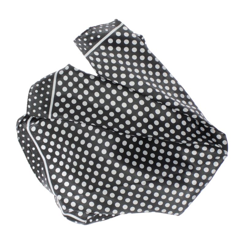 Fashion, accesorii si bijuterii - Femei - Accesorii femei - Esarfe si fulare femei - Esarfa de dama, Buticcochet, dimensiune 60x60 cm, Negru cu buline albe - ES1222 - Infinity.ro