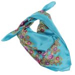 Fashion, accesorii si bijuterii - Femei - Accesorii femei - Esarfe si fulare femei - Esarfa de dama, Buticcochet, dimensiune 60x60 cm, cu imprimeu floral, Albastru - ES1228 - Infinity.ro