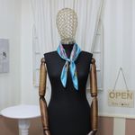 Fashion, accesorii si bijuterii - Femei - Accesorii femei - Esarfe si fulare femei - Esarfa de dama, Buticcochet, dimensiune 60x60 cm, cu imprimeu floral, Albastru - ES1228 - Infinity.ro