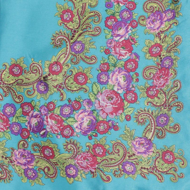 Fashion, accesorii si bijuterii - Femei - Accesorii femei - Esarfe si fulare femei - Esarfa de dama, Buticcochet, dimensiune 60x60 cm, cu imprimeu floral, Albastru - ES1228 - Infinity.ro