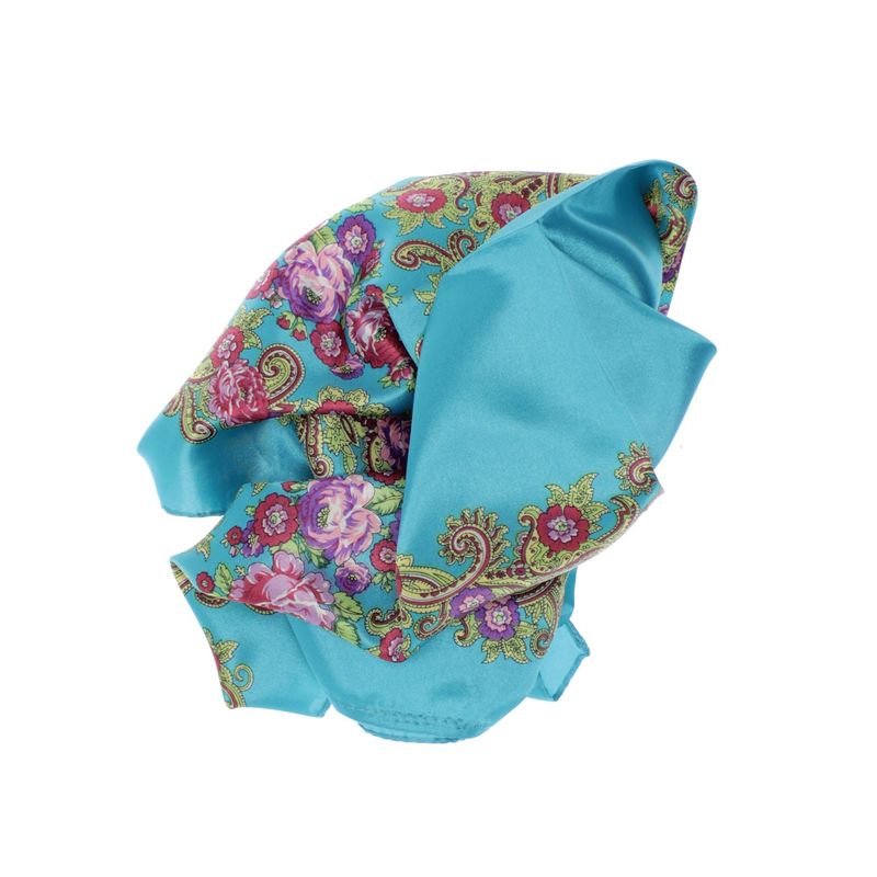 Fashion, accesorii si bijuterii - Femei - Accesorii femei - Esarfe si fulare femei - Esarfa de dama, Buticcochet, dimensiune 60x60 cm, cu imprimeu floral, Albastru - ES1228 - Infinity.ro