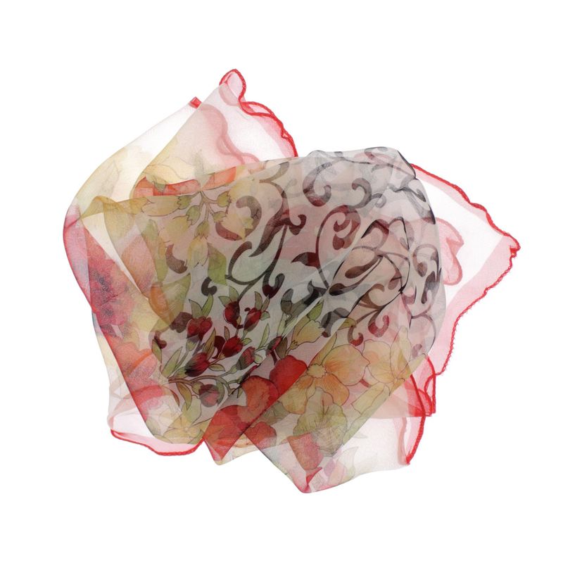 Fashion, accesorii si bijuterii - Femei - Accesorii femei - Esarfe si fulare femei - Esarfa de dama, Buticcochet, 60x60 cm, 40% matase 60% poliester, cu imprimeu floral, Crem - ES1239 - Infinity.ro