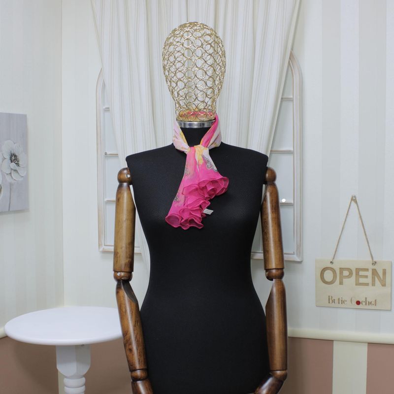 Fashion, accesorii si bijuterii - Femei - Accesorii femei - Esarfe si fulare femei - Esarfa de dama, Buticcochet, 60x60 cm, 40% matase 60% poliester, cu imprimeu floral, Roz - ES1249 - Infinity.ro