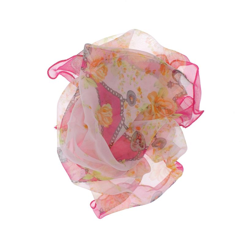Fashion, accesorii si bijuterii - Femei - Accesorii femei - Esarfe si fulare femei - Esarfa de dama, Buticcochet, 60x60 cm, 40% matase 60% poliester, cu imprimeu floral, Roz - ES1249 - Infinity.ro