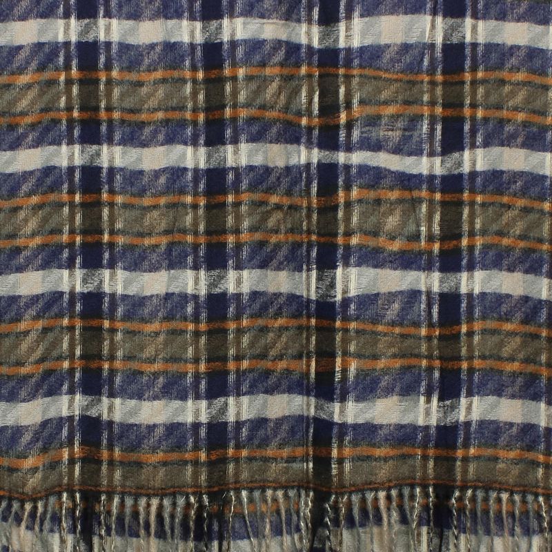 Fashion, accesorii si bijuterii - Femei - Accesorii femei - Esarfe si fulare femei - Esarfa de dama, ButicCochet, din casmir, cu franjuri, 190 x 70 cm, model carouri, Bleumarin - ES1476 - Infinity.ro