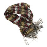 Fashion, accesorii si bijuterii - Femei - Accesorii femei - Esarfe si fulare femei - Esarfa de dama, ButicCochet, din casmir, cu franjuri, 190 x 70 cm, model carouri, Maro - ES1478 - Infinity.ro
