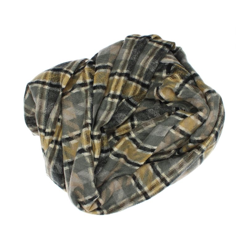 Fashion, accesorii si bijuterii - Femei - Accesorii femei - Esarfe si fulare femei - Esarfa de dama, ButicCochet, din casmir, cu franjuri, 190 x 70 cm, model carouri, Gri - ES1477 - Infinity.ro