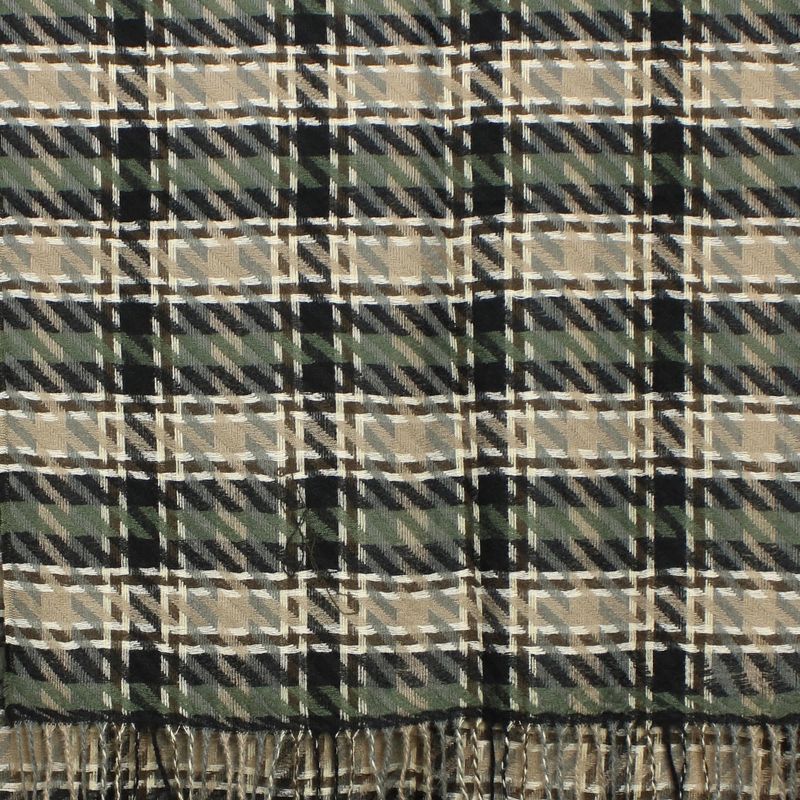 Fashion, accesorii si bijuterii - Femei - Accesorii femei - Esarfe si fulare femei - Esarfa de dama, ButicCochet, din casmir, cu franjuri, 190 x 70 cm, model carouri, Negru - ES1479 - Infinity.ro