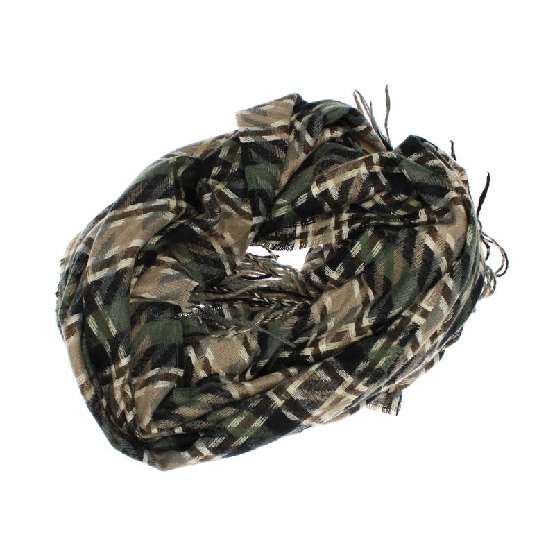Fashion, accesorii si bijuterii - Femei - Accesorii femei - Esarfe si fulare femei - Esarfa de dama, ButicCochet, din casmir, cu franjuri, 190 x 70 cm, model carouri, Negru - ES1479 - Infinity.ro