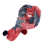 Fashion, accesorii si bijuterii - Femei - Accesorii femei - Esarfe si fulare femei - Esarfa de dama, ButicCochet, din casmir, ciucuri din blanita, 200 x 75 cm, Rosu - ES1514 - Infinity.ro