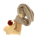 Fashion, accesorii si bijuterii - Femei - Accesorii femei - Esarfe si fulare femei - Esarfa de dama, ButicCochet, din casmir, cu ciucuri din blanita, 200 x 75 cm, Maro - ES1506 - Infinity.ro