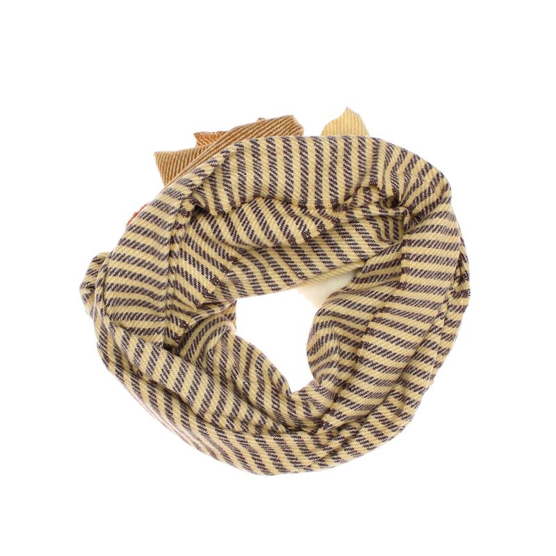 Fashion, accesorii si bijuterii - Femei - Accesorii femei - Esarfe si fulare femei - Esarfa de dama, ButicCochet, din casmir, cu ciucuri din blanita, 200 x 75 cm, Maro - ES1506 - Infinity.ro