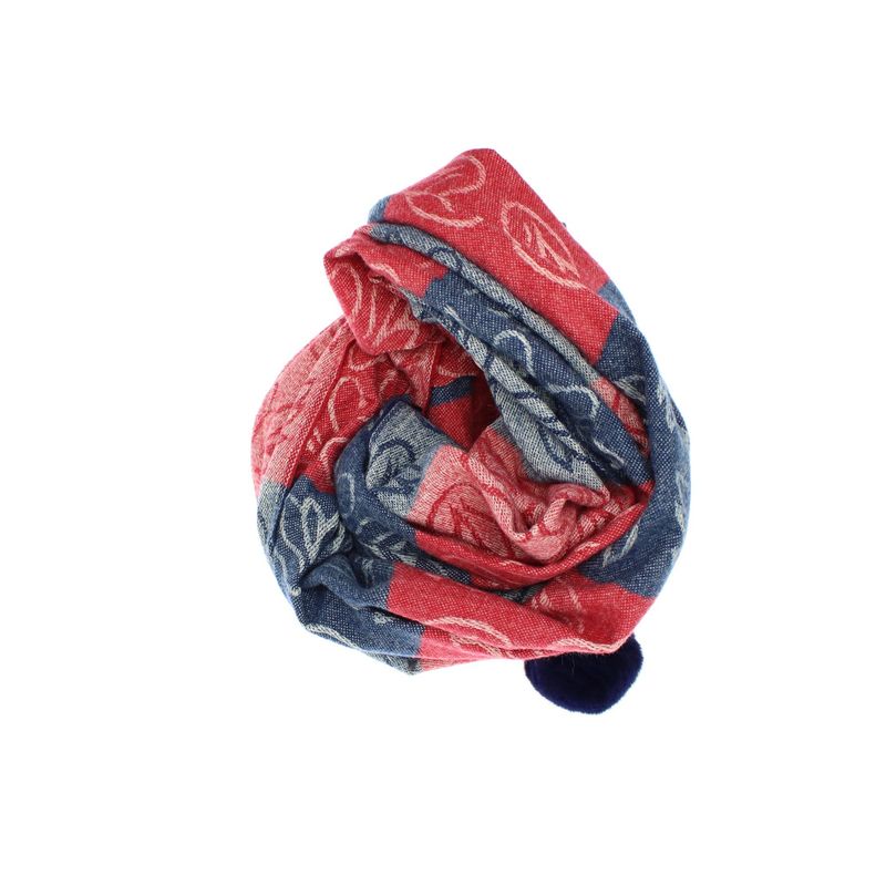Fashion, accesorii si bijuterii - Femei - Accesorii femei - Esarfe si fulare femei - Esarfa de dama, ButicCochet, din casmir, ciucuri din blanita, 200 x 75 cm, Rosu - ES1514 - Infinity.ro