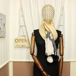 Fashion, accesorii si bijuterii - Femei - Accesorii femei - Esarfe si fulare femei - Esarfa de dama, ButicCochet, din casmir, cu ciucuri din blanita, 200 x 75 cm, Multicolor - ES1508 - Infinity.ro