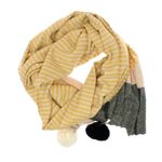 Fashion, accesorii si bijuterii - Femei - Accesorii femei - Esarfe si fulare femei - Esarfa de dama, ButicCochet, din casmir, cu ciucuri din blanita, 200 x 75 cm, Multicolor - ES1508 - Infinity.ro