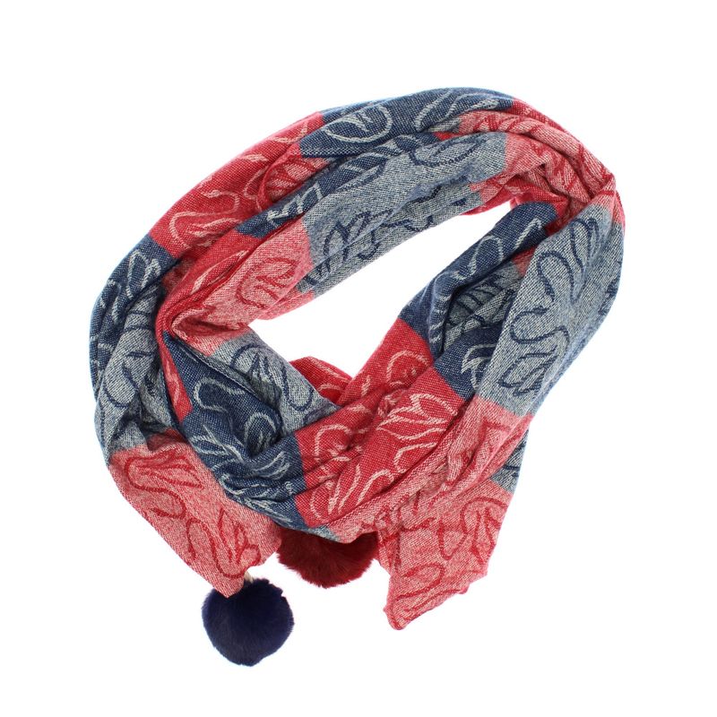 Fashion, accesorii si bijuterii - Femei - Accesorii femei - Esarfe si fulare femei - Esarfa de dama, ButicCochet, din casmir, ciucuri din blanita, 200 x 75 cm, Rosu - ES1514 - Infinity.ro
