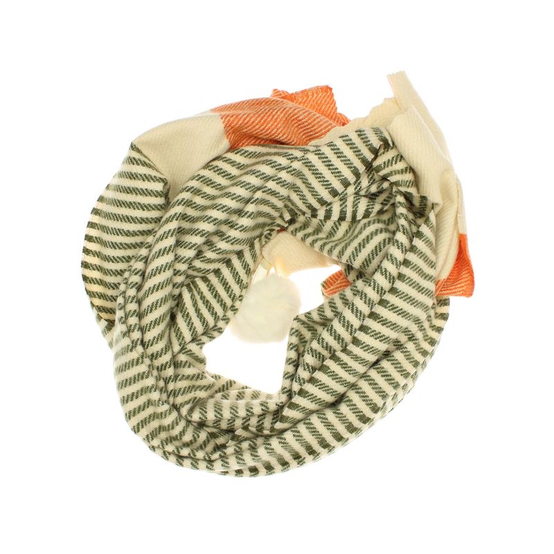 Fashion, accesorii si bijuterii - Femei - Accesorii femei - Esarfe si fulare femei - Esarfa de dama, ButicCochet, din casmir, cu ciucuri din blanita, 200 x 75 cm, Portocaliu - ES1507 - Infinity.ro