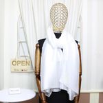 Fashion, accesorii si bijuterii - Femei - Accesorii femei - Esarfe si fulare femei - Esarfa de dama, Buticcochet, matase, 180 x 90 cm, Alb - ES1912 - Infinity.ro