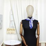 Fashion, accesorii si bijuterii - Femei - Accesorii femei - Esarfe si fulare femei - Esarfa de dama, Buticcochet, 60x60 cm, 40% matase 60% poliester, cu imprimeu floral, Albastru - ES2012 - Infinity.ro