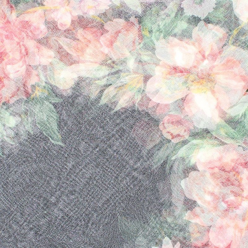 Fashion, accesorii si bijuterii - Femei - Accesorii femei - Esarfe si fulare femei - Esarfa de dama, Buticcochet, 60x60 cm, 40% matase 60% poliester, cu imprimeu floral, Negru - ES2008 - Infinity.ro