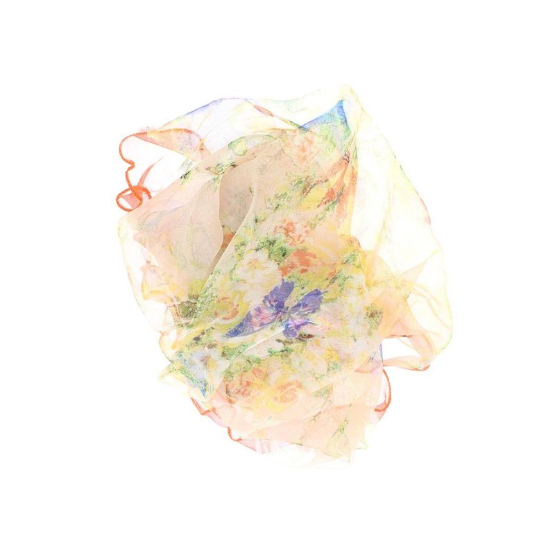 Fashion, accesorii si bijuterii - Femei - Accesorii femei - Esarfe si fulare femei - Esarfa de dama, Buticcochet, 60x60 cm, 40% matase 60% poliester, cu imprimeu floral, Portocaliu - ES2016 - Infinity.ro