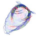 Fashion, accesorii si bijuterii - Femei - Accesorii femei - Esarfe si fulare femei - Esarfa de dama, Buticcochet, 60x60 cm, 40% matase 60% poliester, cu imprimeu floral, Albastru - ES2021 - Infinity.ro