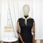 Fashion, accesorii si bijuterii - Femei - Accesorii femei - Esarfe si fulare femei - Esarfa de dama, Buticcochet, 60x60 cm, 40% matase 60% poliester, cu imprimeu floral, galben - ES2025 - Infinity.ro