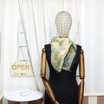 Fashion, accesorii si bijuterii - Femei - Accesorii femei - Esarfe si fulare femei - Esarfa de dama, Buticcochet, 60x60 cm, 40% matase 60% poliester, cu imprimeu floral, galben - ES2025 - Infinity.ro