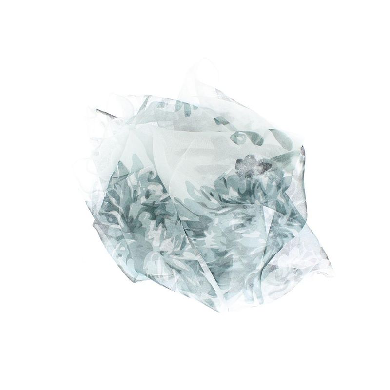 Fashion, accesorii si bijuterii - Femei - Accesorii femei - Esarfe si fulare femei - Esarfa de dama, Buticcochet, 60x60 cm, 40% matase 60% poliester, cu imprimeu floral, Gri - ES2027 - Infinity.ro