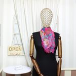 Fashion, accesorii si bijuterii - Femei - Accesorii femei - Esarfe si fulare femei - Esarfa de dama, Buticcochet, 60x60 cm, 40% matase 60% poliester, cu imprimeu floral, Fucsia - ES2029 - Infinity.ro