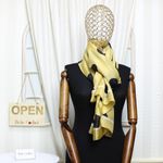 Fashion, accesorii si bijuterii - Femei - Accesorii femei - Esarfe si fulare femei - Esarfa de dama, Buticcochet, matase, 180 x 90 cm, imprimeu cu buline, Galben mustar - ES2182 - Infinity.ro