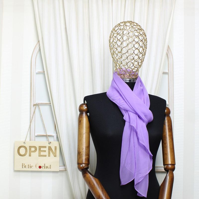 Fashion, accesorii si bijuterii - Femei - Accesorii femei - Esarfe si fulare femei - Esarfa de dama, Buticcochet, uni, 40% matase 60% poliester, Mov - ES2186 - Infinity.ro