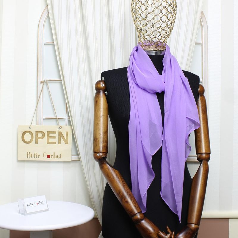 Fashion, accesorii si bijuterii - Femei - Accesorii femei - Esarfe si fulare femei - Esarfa de dama, Buticcochet, uni, 40% matase 60% poliester, Mov - ES2186 - Infinity.ro