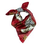 Fashion, accesorii si bijuterii - Femei - Accesorii femei - Esarfe si fulare femei - Esarfa, Batic, de dama, Rosu cu model nautic, 50x50 cm - ES138 - Infinity.ro