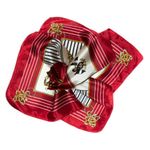 Fashion, accesorii si bijuterii - Femei - Accesorii femei - Esarfe si fulare femei - Esarfa, Batic, de dama, Rosu cu model nautic, 50x50 cm - ES138 - Infinity.ro