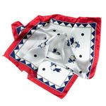 Fashion, accesorii si bijuterii - Femei - Accesorii femei - Esarfe si fulare femei - Esarfa, Batic, de dama, Alb cu catelusi, 50x50 cm - ES141 - Infinity.ro