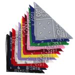 Fashion, accesorii si bijuterii - Femei - Accesorii femei - Esarfe si fulare femei - Set 12 bandane, din bumbac, cu model mandala, Buticcochet, 55x55 cm, Multicolor - ES3044 - Infinity.ro