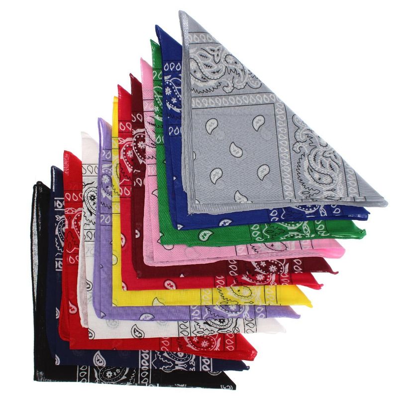 Fashion, accesorii si bijuterii - Femei - Accesorii femei - Esarfe si fulare femei - Set 12 bandane, din bumbac, cu model mandala, Buticcochet, 55x55 cm, Multicolor - ES3044 - Infinity.ro