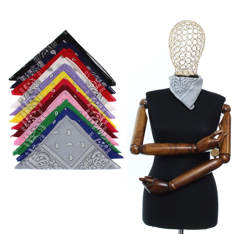 Fashion, accesorii si bijuterii - Femei - Accesorii femei - Esarfe si fulare femei - Set 12 bandane, din bumbac, cu model mandala, Buticcochet, 55x55 cm, Multicolor - ES3044 - Infinity.ro