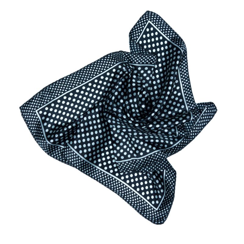 Fashion, accesorii si bijuterii - Femei - Accesorii femei - Esarfe si fulare femei - Esarfa, Batic, de dama, Negru cu buline albe, 50x50 cm - ES162 - Infinity.ro