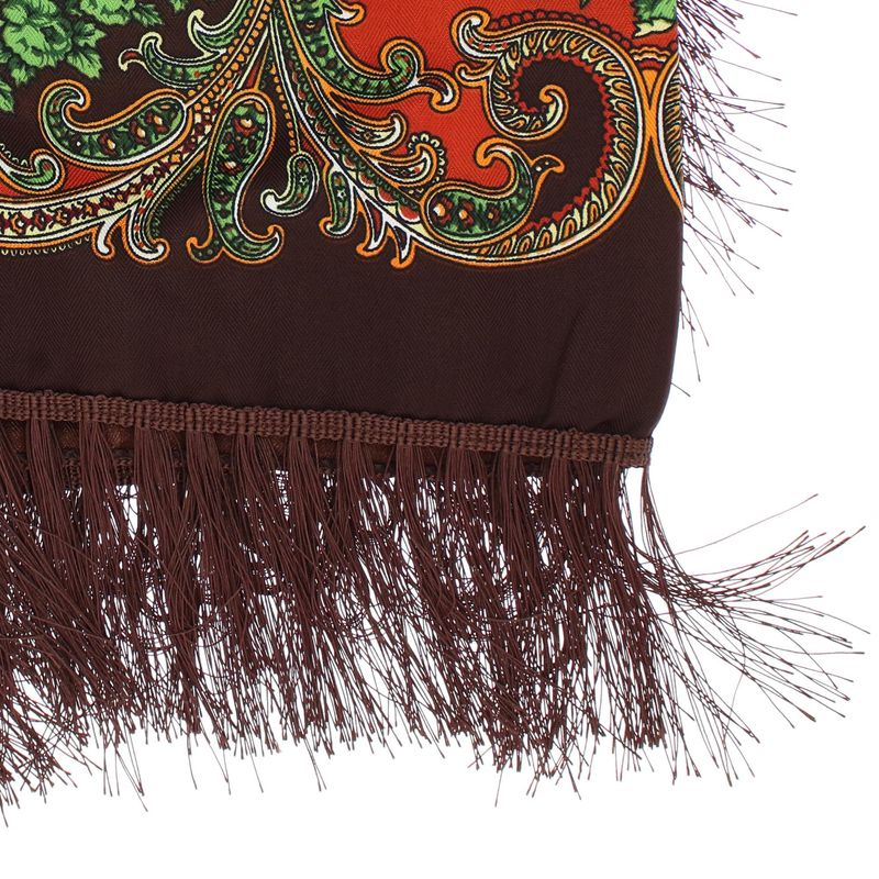 Fashion, accesorii si bijuterii - Femei - Accesorii femei - Esarfe si fulare femei - Sal de dama, Buticcochet, Viscoza, cu imprimeu floral, 108x108 cm, Maro - ES1834 - Infinity.ro