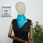 Fashion, accesorii si bijuterii - Femei - Accesorii femei - Esarfe si fulare femei - Esarfa, Batic, de dama, 100% matase, Turcoaz, 60x60 cm - ES514 - Infinity.ro