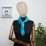 Fashion, accesorii si bijuterii - Femei - Accesorii femei - Esarfe si fulare femei - Esarfa, Batic, de dama, 100% matase, Turcoaz, 60x60 cm - ES514 - Infinity.ro