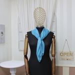 Fashion, accesorii si bijuterii - Femei - Accesorii femei - Esarfe si fulare femei - Esarfa, Batic, de dama, Buticcochet, Turcoaz, din 100% matase, 90x90 cm - ES881 - Infinity.ro