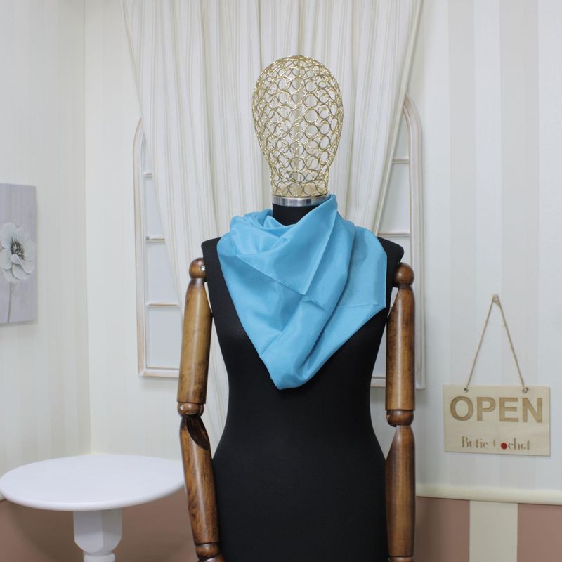 Fashion, accesorii si bijuterii - Femei - Accesorii femei - Esarfe si fulare femei - Esarfa, Batic, de dama, Buticcochet, Turcoaz, din 100% matase, 90x90 cm - ES881 - Infinity.ro