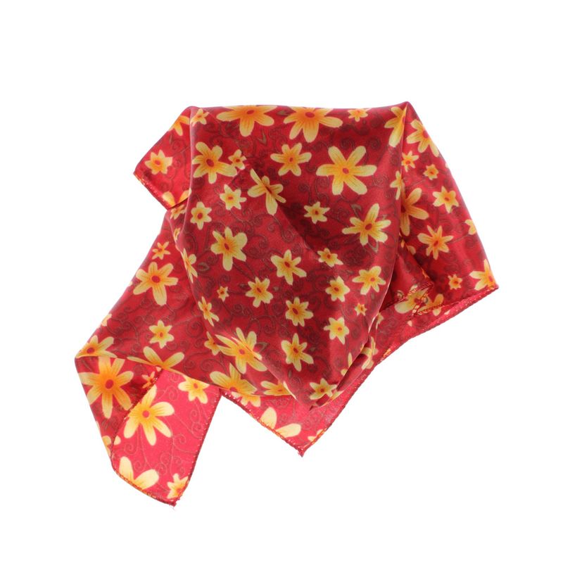 Fashion, accesorii si bijuterii - Femei - Accesorii femei - Esarfe si fulare femei - Batic de dama, 50x50 cm, Buticcochet, cu flroicele aurii, Rosu - ES1174 - Infinity.ro