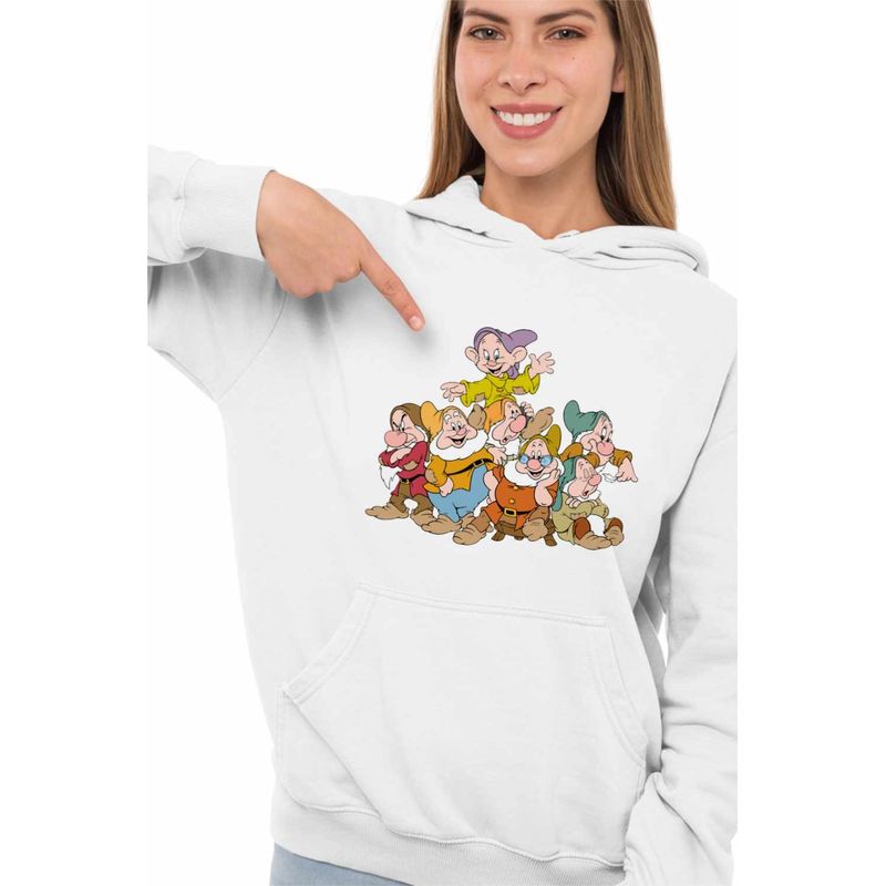 Fashion, accesorii si bijuterii - Femei - Imbracaminte femei - Hanorace femei - Hanorac Femei Cei 7 Pitici Alba ca Zapada, alb, marime 2XL - Infinity.ro