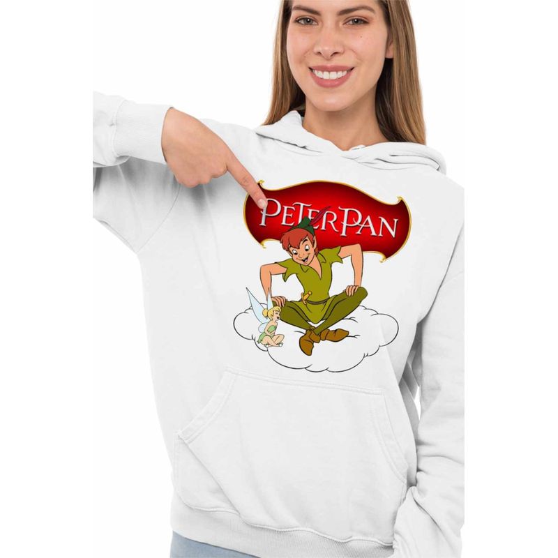 Fashion, accesorii si bijuterii - Femei - Imbracaminte femei - Hanorace femei - Hanorac Femei Clopotica Peter Pan Tinker Bell Neverland, alb, marime 2XL - Infinity.ro
