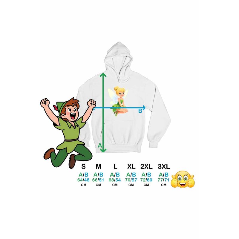 Fashion, accesorii si bijuterii - Femei - Imbracaminte femei - Hanorace femei - Hanorac Femei Clopotica Peter Pan Tinker Bell, alb, marime 2XL - Infinity.ro